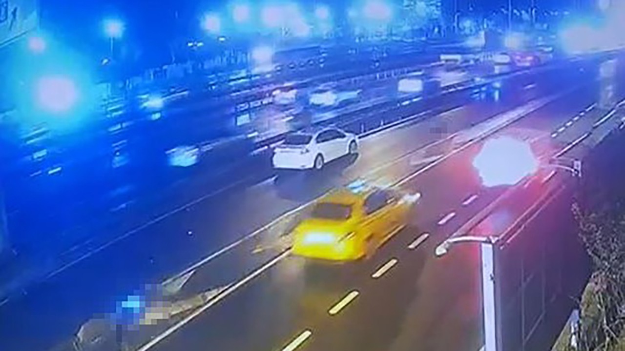 Polis memurunun hayatını kaybettiği kazanın görüntüleri ortaya çıktı