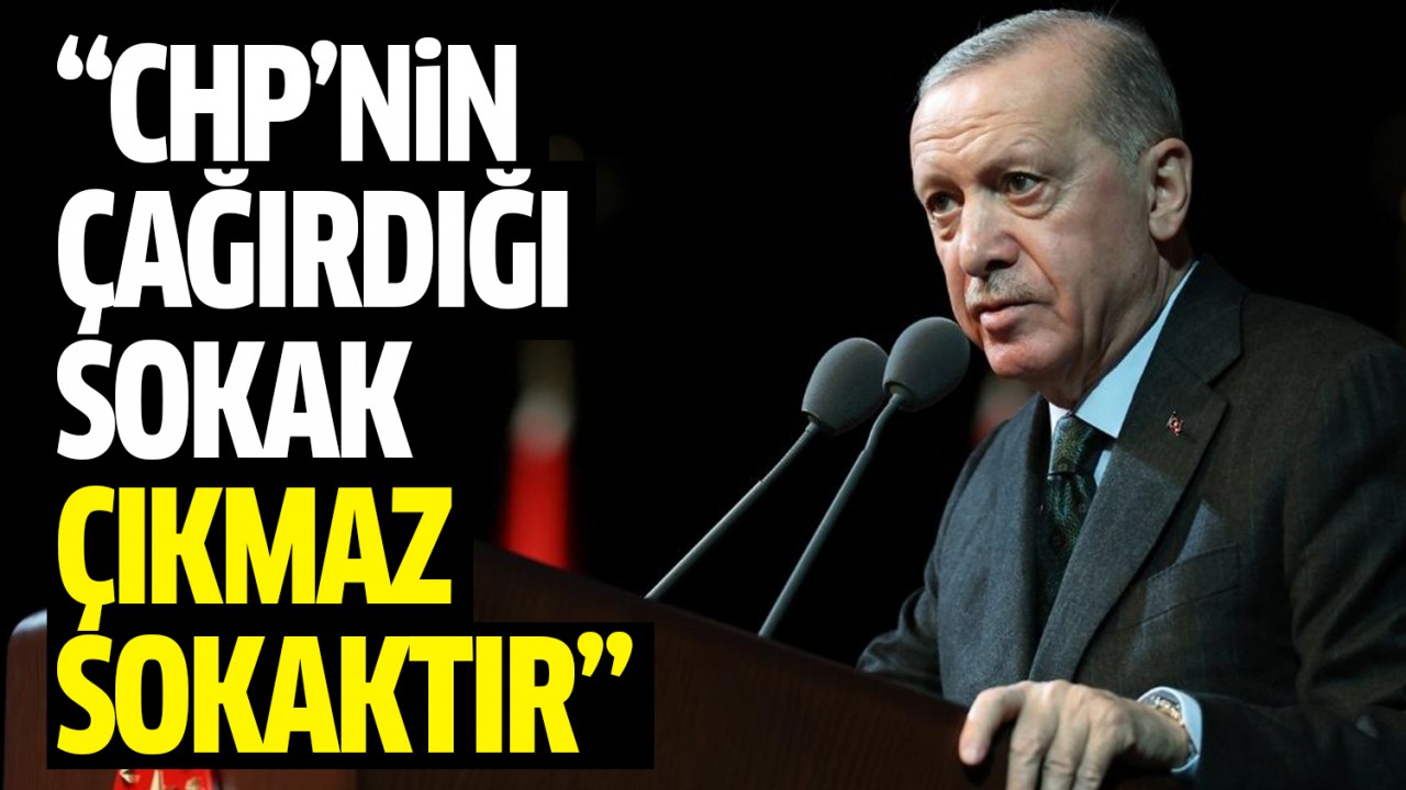 Erdoğan: CHP Genel Başkanı'nın çağırdığı sokak, çıkmaz sokaktır