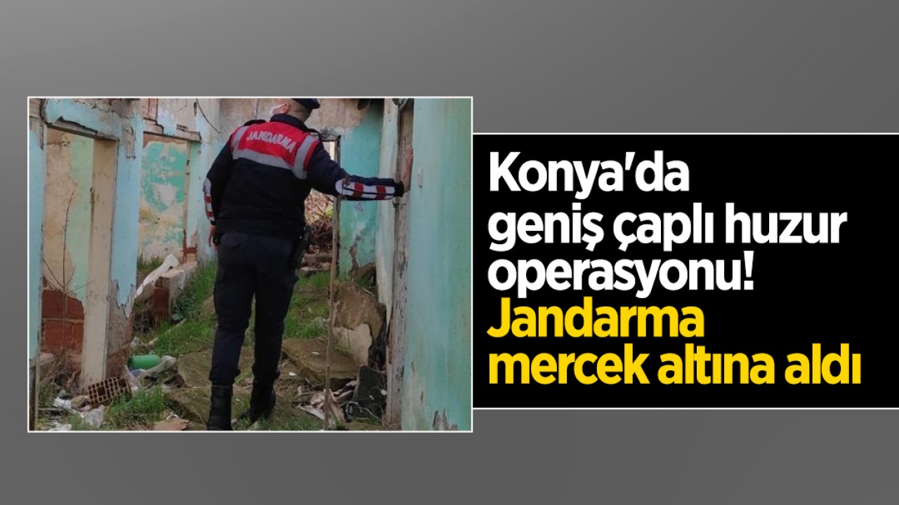 Konya'da geniş çaplı huzur operasyonu! Jandarma mercek altına aldı